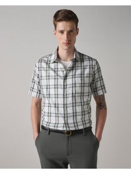 Mufti - Rich Eggshell White Checks Men Shirt