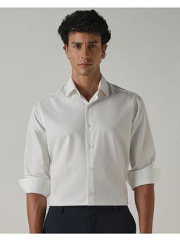 Mufti - Rich Eggshell White Self Design Men Shirt