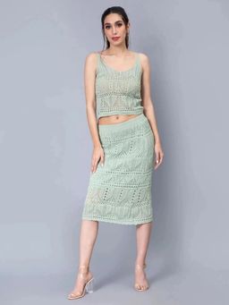 ANNY - Green Crochet Cami and Skirt