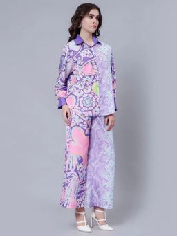 ANNY - Lavender Blossom Printed Shirt with Pant