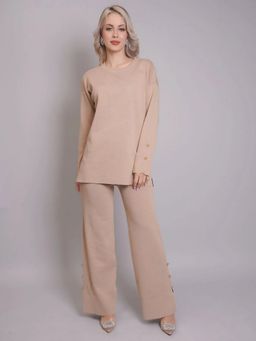 ANNY - Beige Buttoned Top with Pant