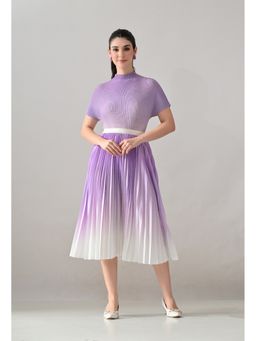 ANNY - Lavender Ombre Pleated Top with Skirt
