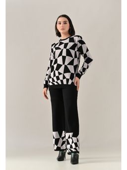 ANNY - Black Arctic Geometry Top with Pant
