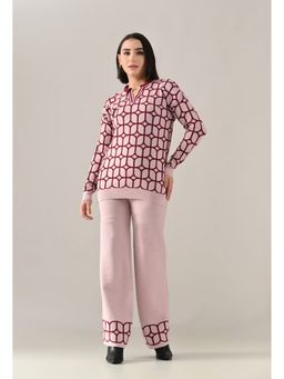 ANNY - Pink Geo Knit Top with Pant