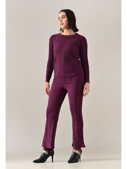ANNY - Purple Winter Muse Textured Top with Pant