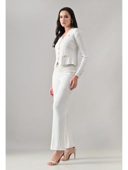 ANNY - Off White Ribbed Luxe Top and Pant