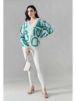 ANNY - Off White Statement Top and Pant with Jacket