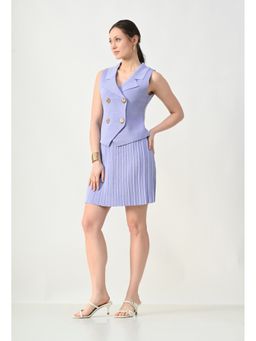 ANNY - Lavender Double Breasted Vest Top with Skirt