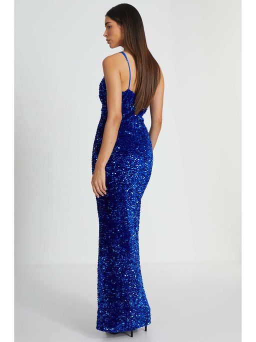 Quiz Long Sequin Dress Midi Sequin Dress With Sleeves Quiz Green Sequin  Long Sleeve Wrap