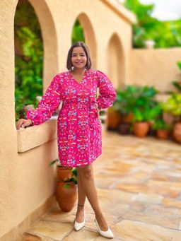 Label Tanvee - Pink Printed Wraparound Dress
