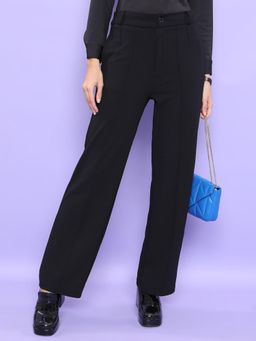 TOKYO TALKIES - Chic By Women Straight Fit Mid-Rise Formal Trouser