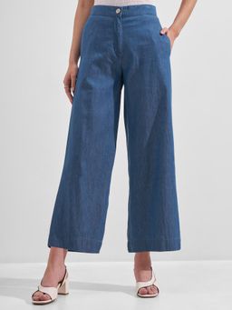 TOKYO TALKIES - Women Mid Rise Wide Leg Trouser
