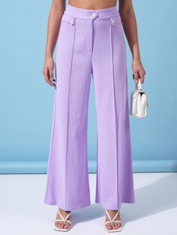 TOKYO TALKIES - Women Lavender Mid Waist Trouser