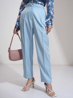 TOKYO TALKIES - Women Blue Pleated Trouser