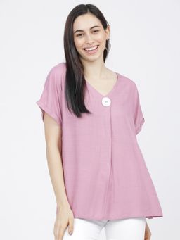 TOKYO TALKIES - Basics Women Pink Solid Top