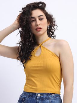 TOKYO TALKIES - Yellow Halter Neck Top