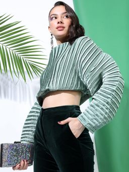 TOKYO TALKIES - Green Crop Top