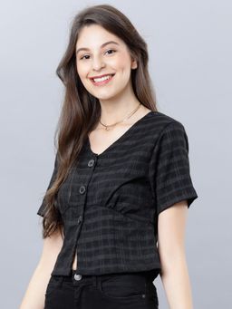 TOKYO TALKIES - V-Neck Crop Top