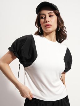 TOKYO TALKIES - Women Colorblock Rib Top