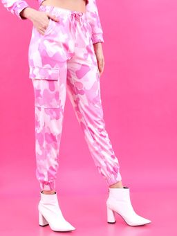 TOKYO TALKIES - Women Pink Camouflage Printed Joggers