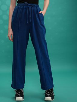 TOKYO TALKIES - Women Royal Blue Straight Leg Trouser
