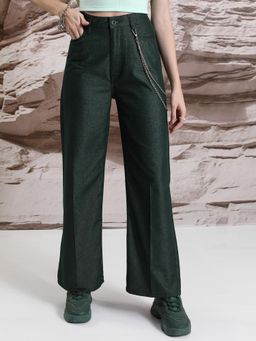 TOKYO TALKIES - Women Green Mid Waist Trouser