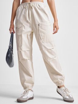 TOKYO TALKIES - Women Off White Solid Regular Fit Joggers