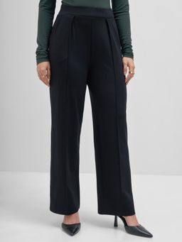 TOKYO TALKIES - Women Black Mid-Waisted Tailored Trouser