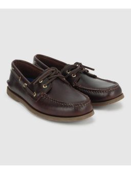 SPERRY - Top-Sider Men A/O Amaretto Leather Brown Boat Shoes