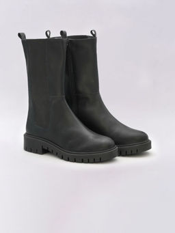 ADORLY - Women Black Block-Heeled Casual Boots