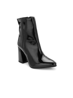 ADORLY - MISEEN Women Black Mid Top Pointed Toe Block-Heel Casual Boots