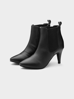 ADORLY - Women Charcoal Kitten Heel Chelsea Boots