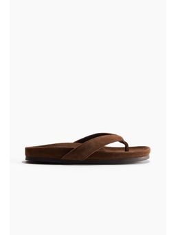 H&M - Women Brown Leather Flip-Flops