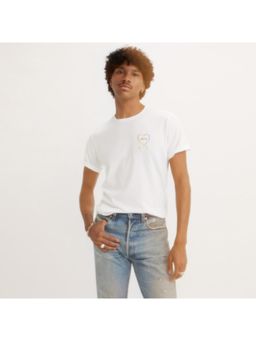 Levi's - Mens White Graphic Print Crew Neck T-Shirt
