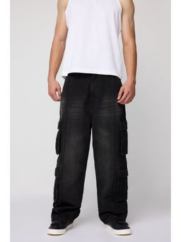 FREAKINS - Asphalt Black Baggy Cargo