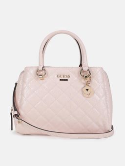 Guess - Pink Quilted Wilbur Satchel Bag