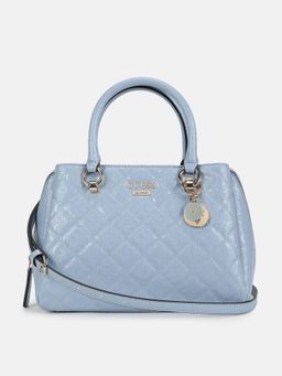 Guess - Blue Quilted Wilbur Satchel Bag