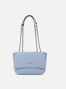 Guess - Blue Quilted Wilbur Flap Sling Bag