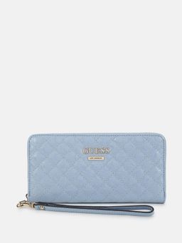 Guess - Blue Quilted Wilbur Large Zip-Around Wallet