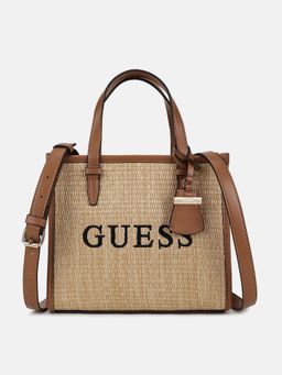 Guess - Beige Textured Cherryvale Mini Tote Bag