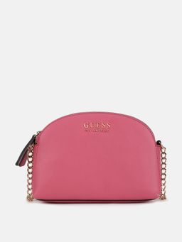 Guess - Pink Solid Archer Top Zip Sling Bag