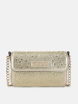 Guess - Gold Embellished Solana Flap Sling Bag