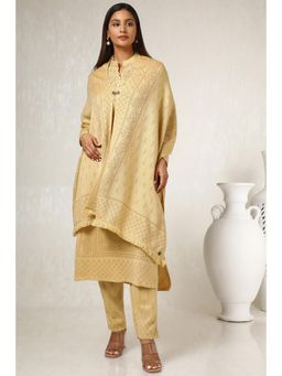 Soch - Womens Cream Woven Thread Work Kurta and Pant with Dupatta (Set of 3)