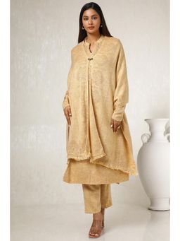 Soch - Womens Cream Woven Beads Kurta and Pant with Dupatta (Set of 3)