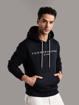 Tommy Hilfiger - Navy Blue Solid Regular Fit Hoodie