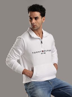 Tommy Hilfiger - White Solid Regular Fit Sweatshirt