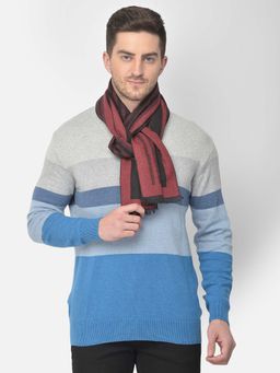 CAZZANO - Men Striped Acrylic Winter Scarf Multi-Color