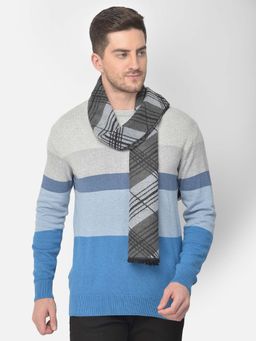 CAZZANO - Men Striped Acrylic Winter Scarf Multi-Color