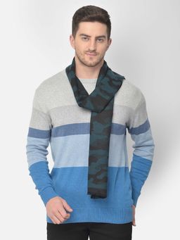 CAZZANO - Men Printed Acrylic Winter Scarf Multi-Color