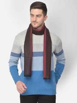 CAZZANO - Men Printed Acrylic Winter Scarf Black